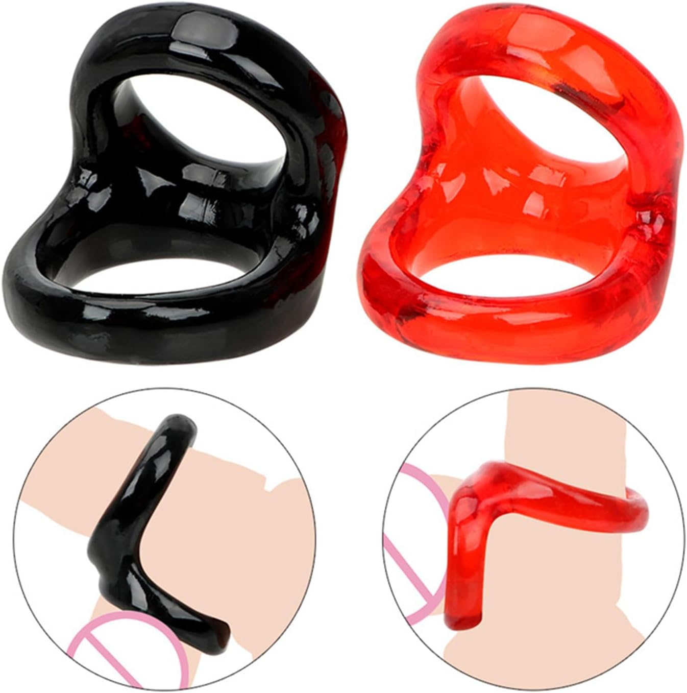 2 Elastic Stretchable Time-Delay Cock Ring