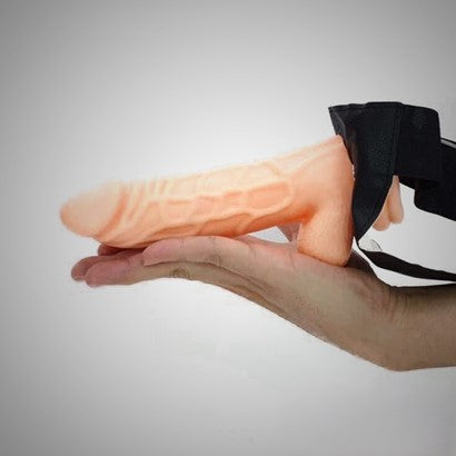 Remote Vibrating Skin Hollow Strap On Dildo