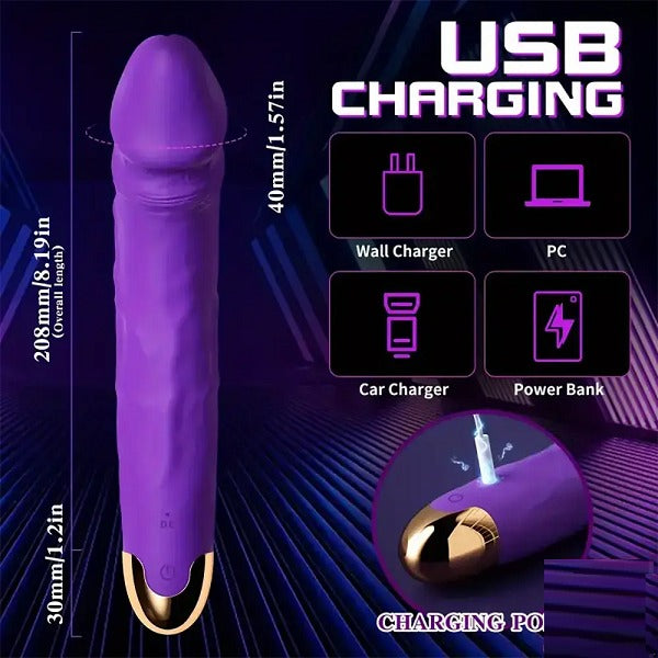 8 Inch Rotating Head 10 Pattern G Spot Vibrator