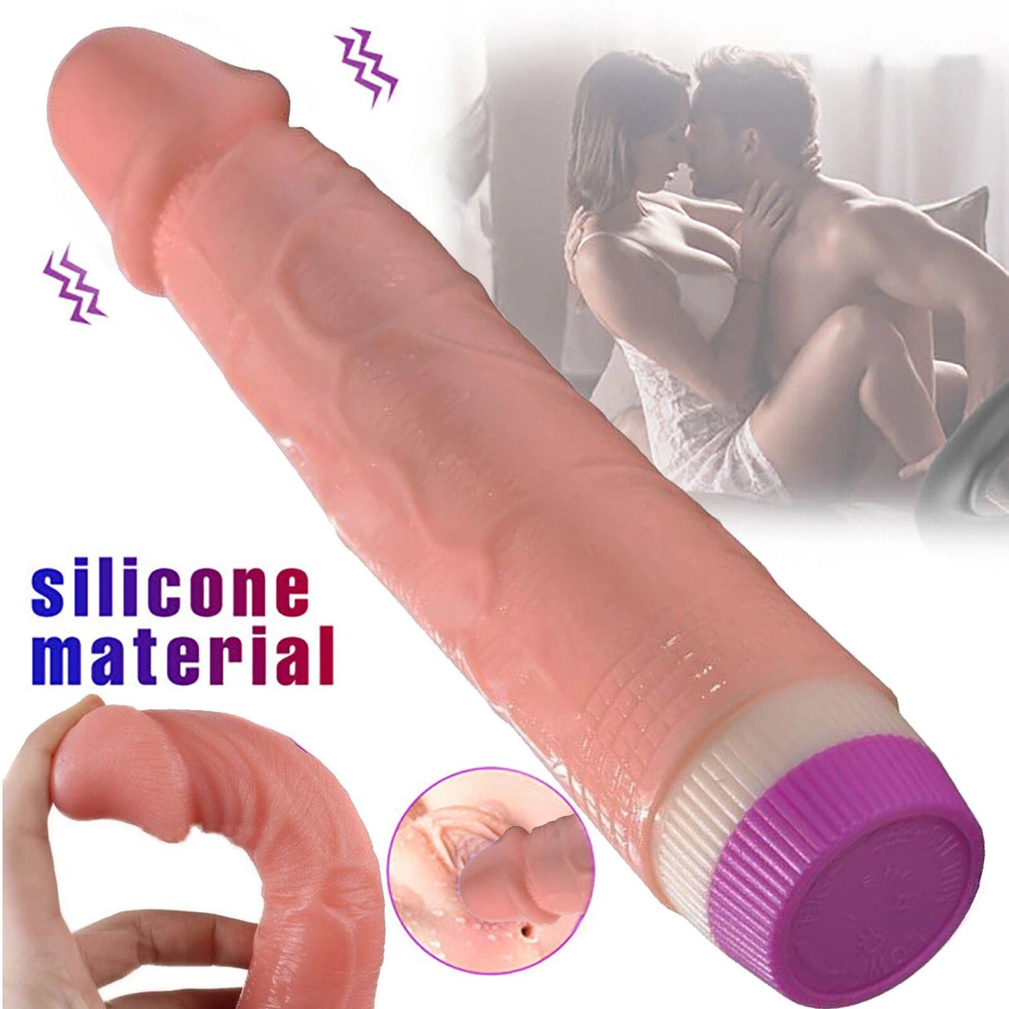 Vibrating 8.5 Inches Pink Cap Dildo