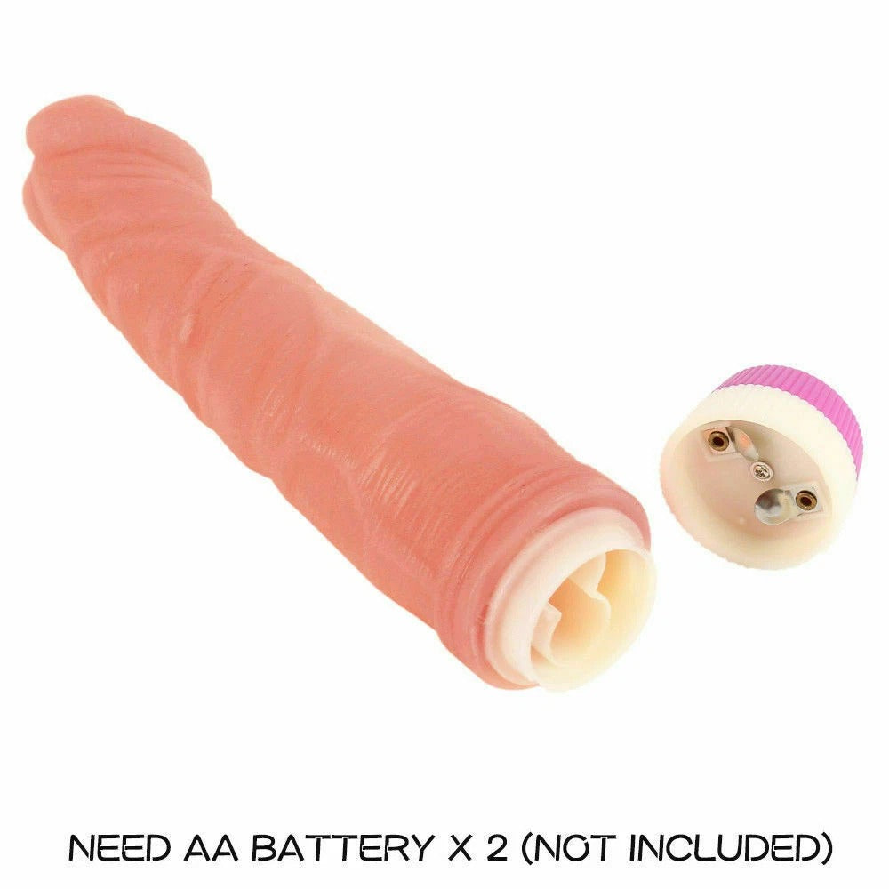 Vibrating 8.5 Inches Pink Cap Dildo