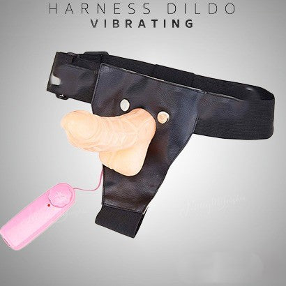Harness Remote Vibrating Solid Strap on Dildo