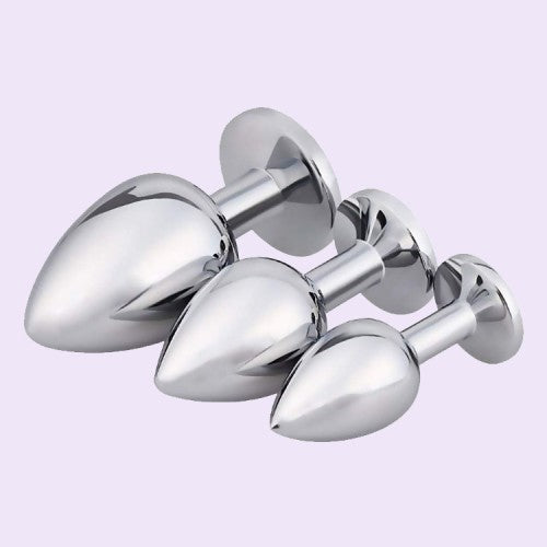 3 Pcs Luxury Stainless Steel Butt Plug