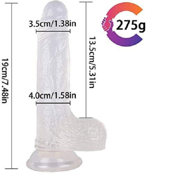 Ice Transparent 10 Inches Big Realistic Dildo