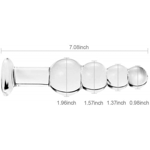 Clear Anal Beads Glass Dildo