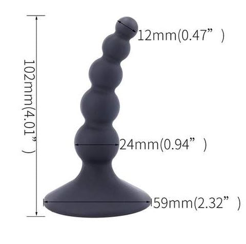 4 inches Black Anal Strap Beads