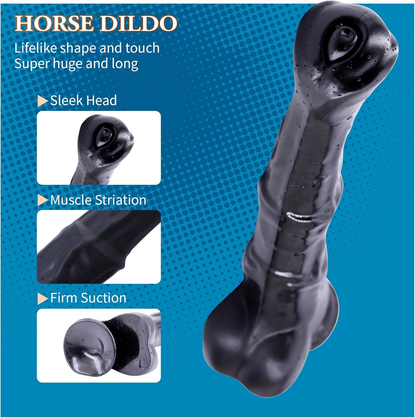 16.5 inch Huge Thick Thrusting Realistic Horse Dildo