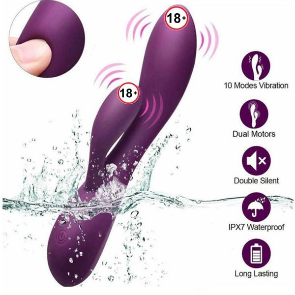 Rose 3 Dual Motor 10 Pattern Multispeed Rabbit Vibrator