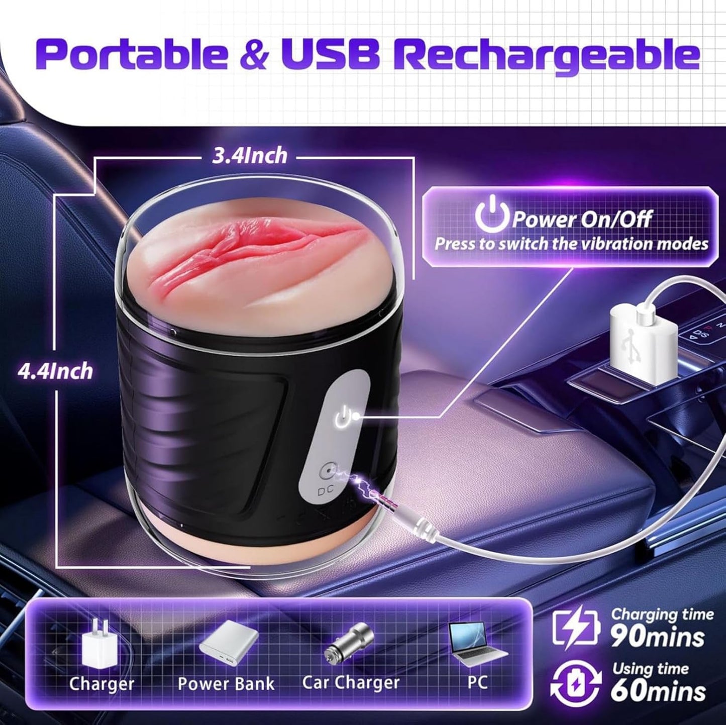 Dual Vibrating Smart Masturbator