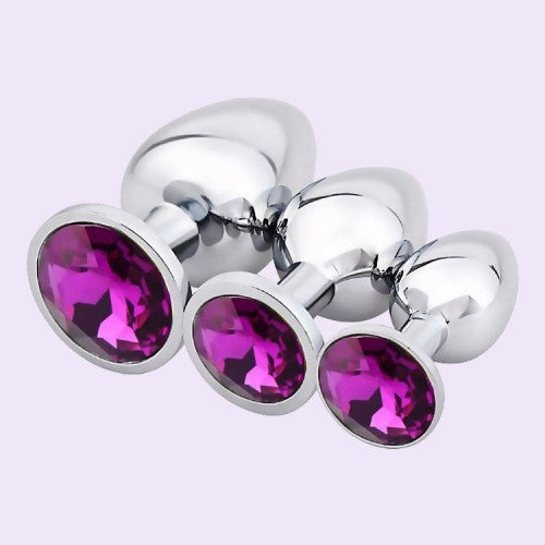 3 Pcs Luxury Stainless Steel Butt Plug