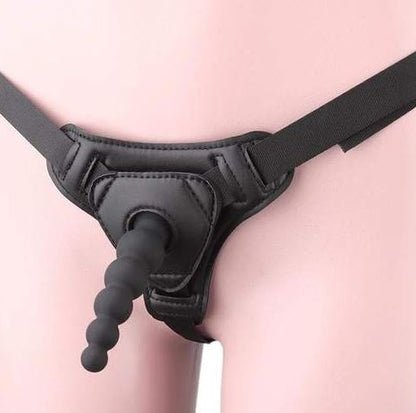 4 inches Black Anal Strap Beads