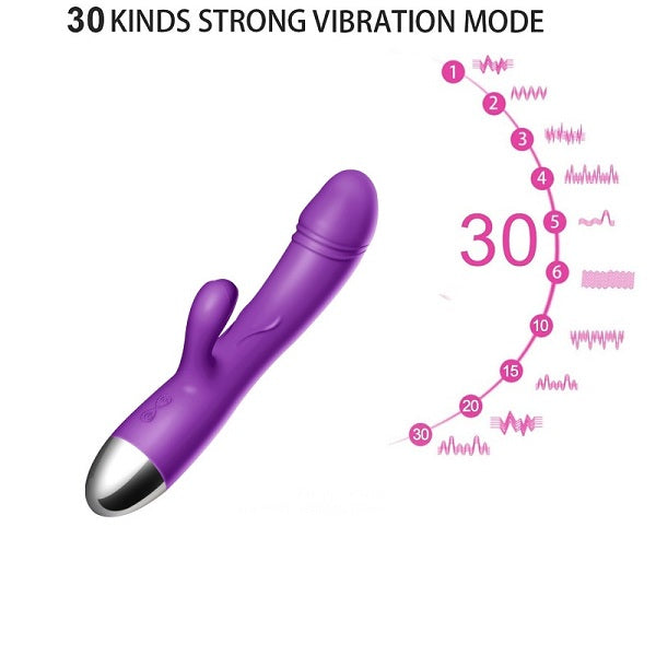 30 Frequency Pattern Vibration USB Rechargeable Rabbit Vibrator