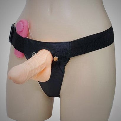 Remote Vibrating Skin Hollow Strap On Dildo