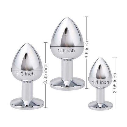 3 Pcs Luxury Stainless Steel Butt Plug