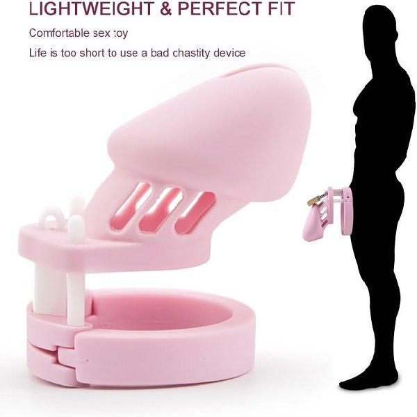 Pink Chastity Cock Cage