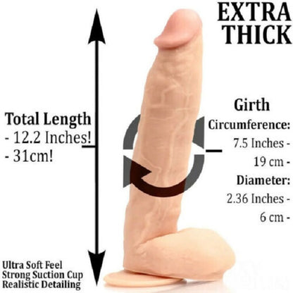 12.5 Inch Big Thick Realistic Dildo