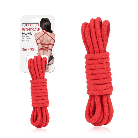 Bondage Lux Bondage Rope 3m  10ft - Red