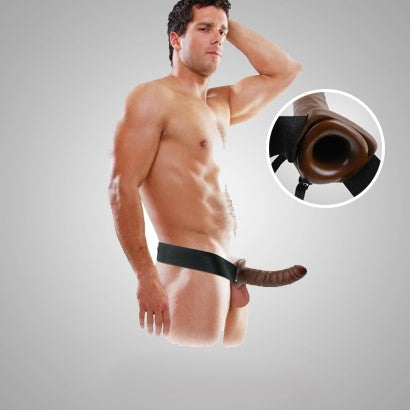 Brown Hollow Strap On Dildo