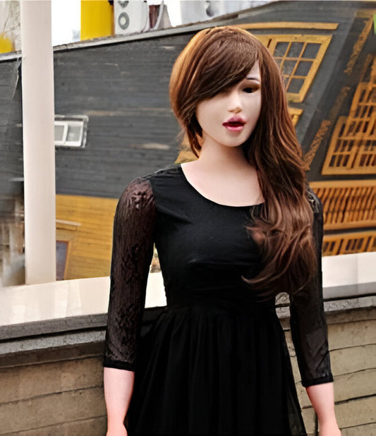 Sexy In Black Semi Silicone Love Doll