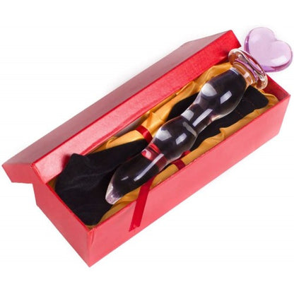 Pink Heart Magic Stick Glass Dildo