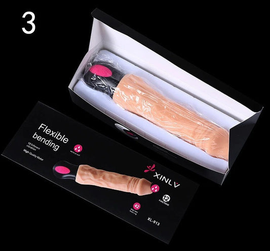 Auto Heating Vibrating Realistic Automatic Up Down Dildo