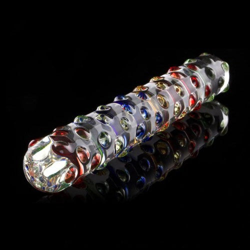 Coloured Many Big Beaded Glass Dildo