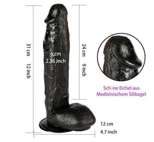 Black Huge 12 Inches Big Realistic Dildo