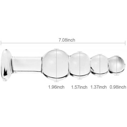 Clear Anal Beads Glass Dildo