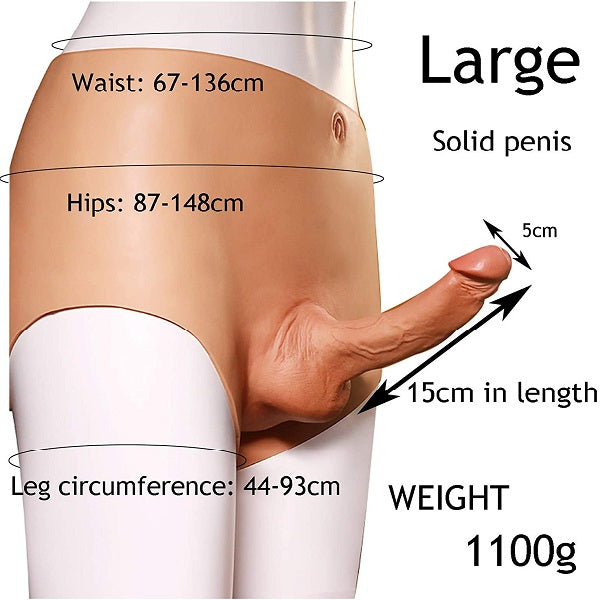 Silicone Wearable Strap-On Dildo With Realistic Testicles