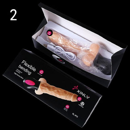 12 Speed Rechargeable Heating Vibrating Dildo
