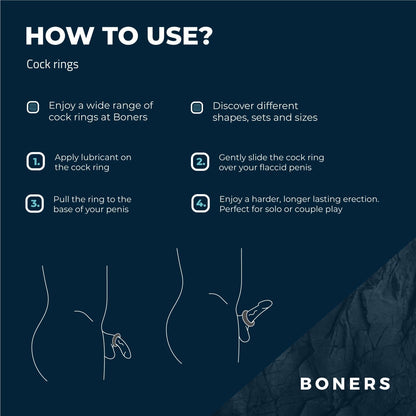 Boners Large 3-Pieces Cock Ring Set