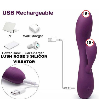 Rose 3 Dual Motor 10 Pattern Multispeed Rabbit Vibrator