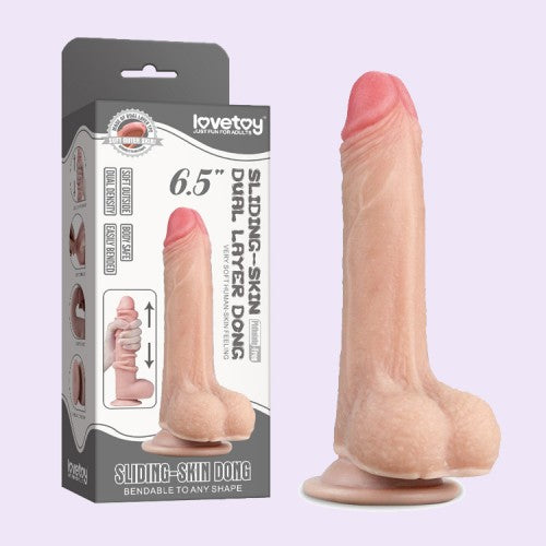 Lovetoy Dual Sliding Layer Skin 6.5 Inch Dildo