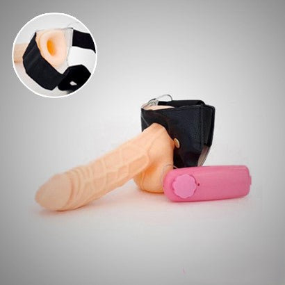Remote Vibrating Skin Hollow Strap On Dildo